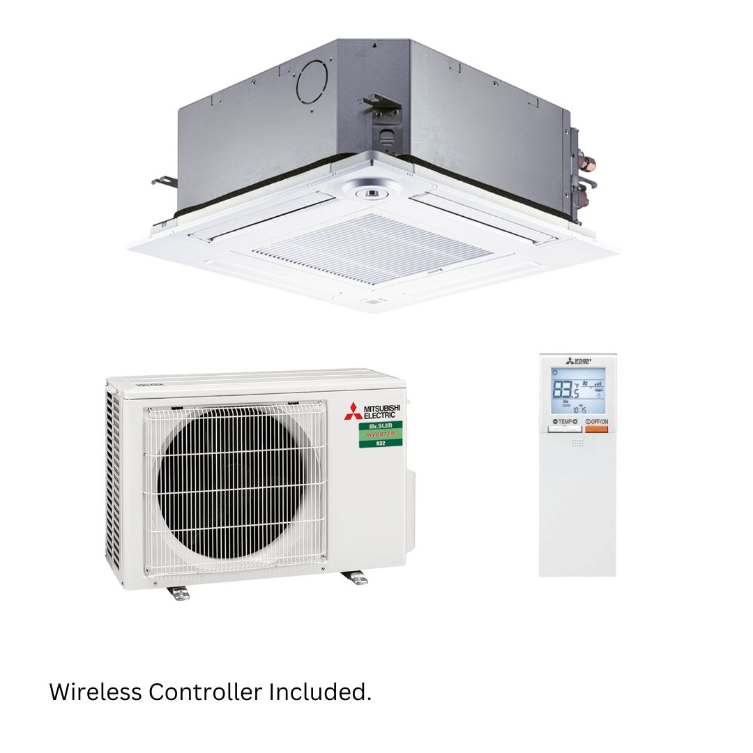 Mitsubishi Electric Mr Slim SLZ-M Inverter Ceiling Cassette R32 3.5kW Wireless Set