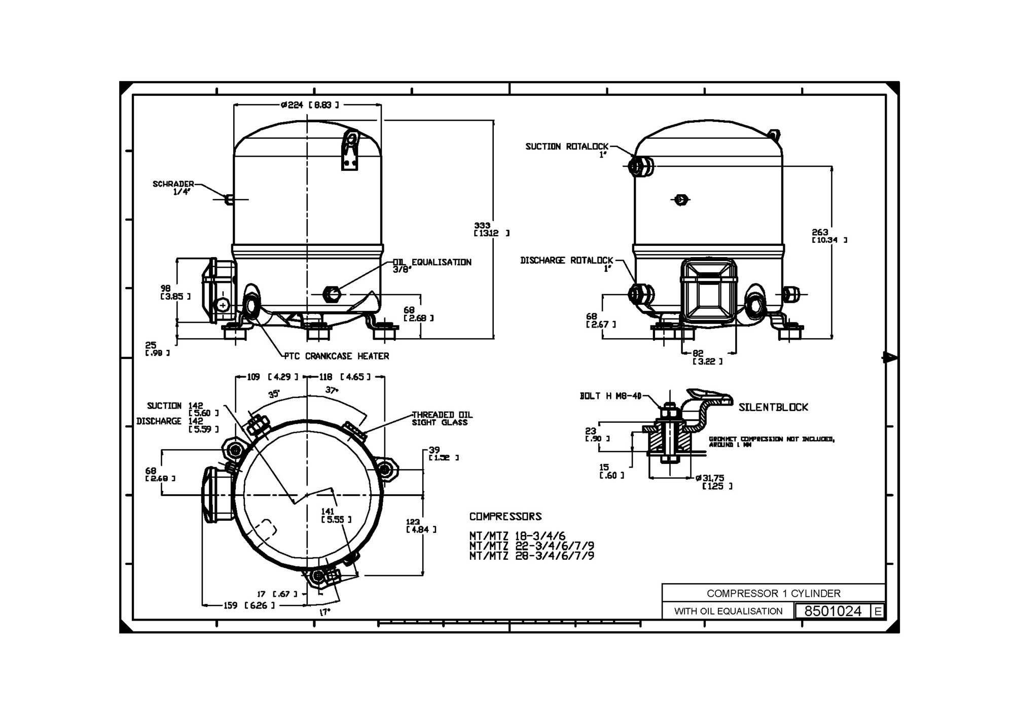 Maneurop Reciprocating Compressor  MT28-4VI