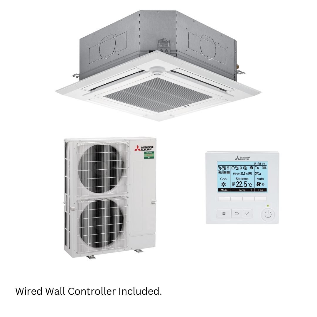 Mitsubishi Electric Mr Slim PLA-M Power Inverter Ceiling Cassette R32 14kW 3 Ph Wired Set