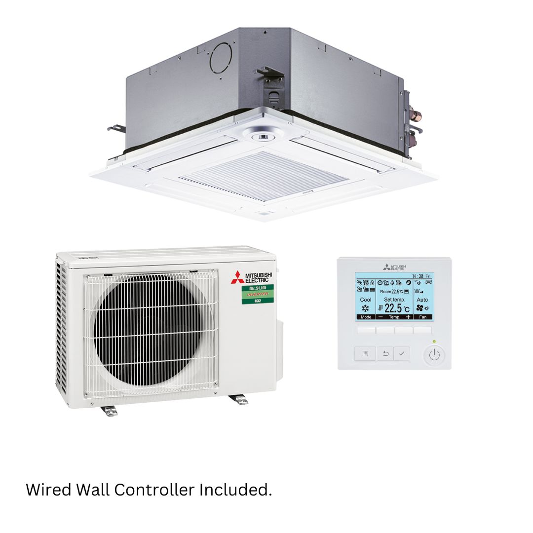 Mitsubishi Electric Mr Slim SLZ-M Inverter Ceiling Cassette R32 2.5kW Wired Set